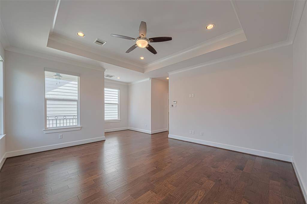 Primary bathroom overlooking closet