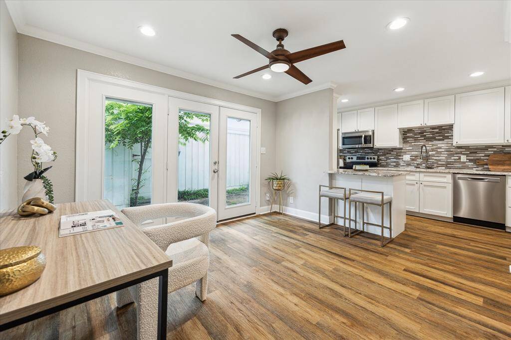 Step outside to your peaceful patio—ideal for morning coffee, weekend lounging, or a breath of fresh air between meetings.