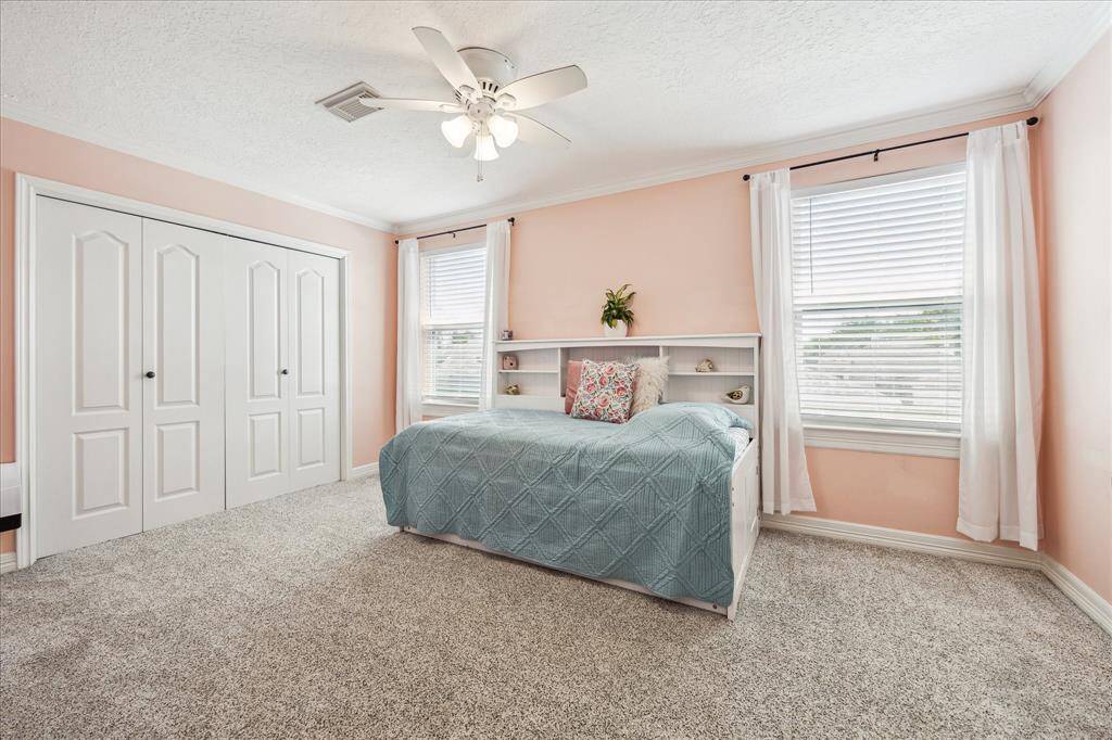 All secondary bedrooms are spacious with carpet flooring, huge windows and access to oversized closets.