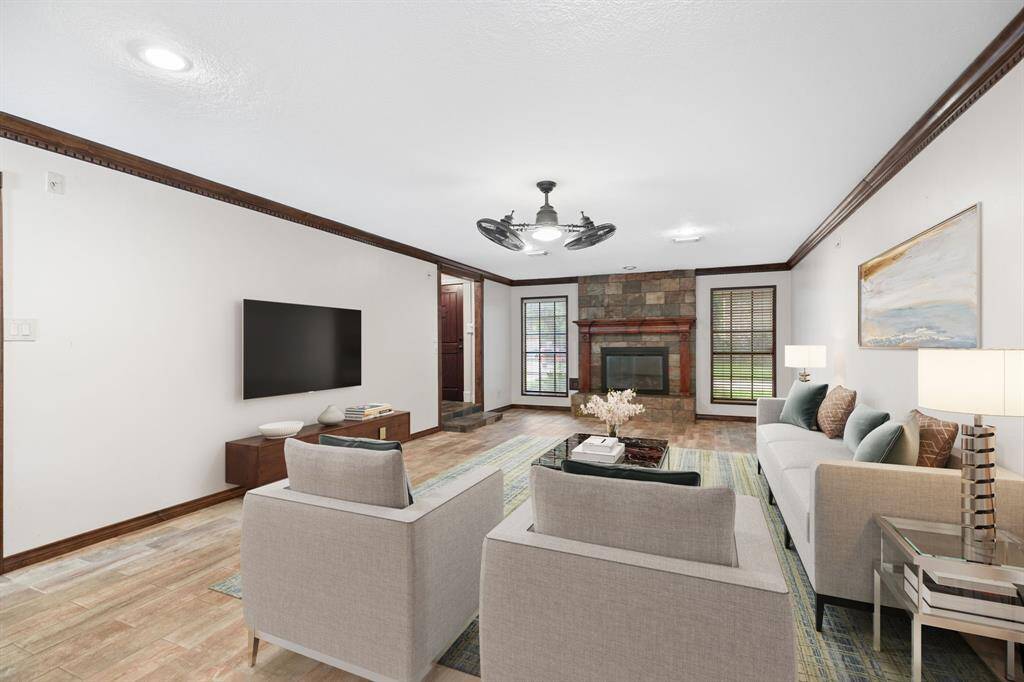 Virtually staged living room.