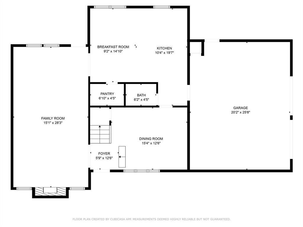 Downstairs floor plan.