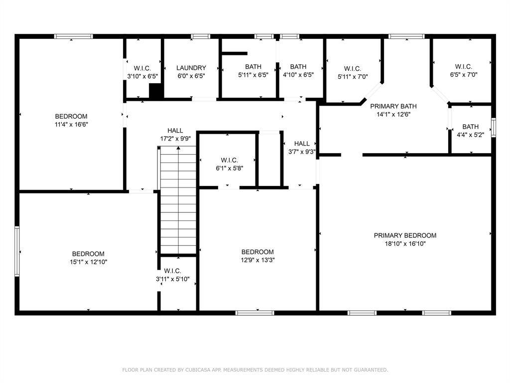 Upstairs floor plan.