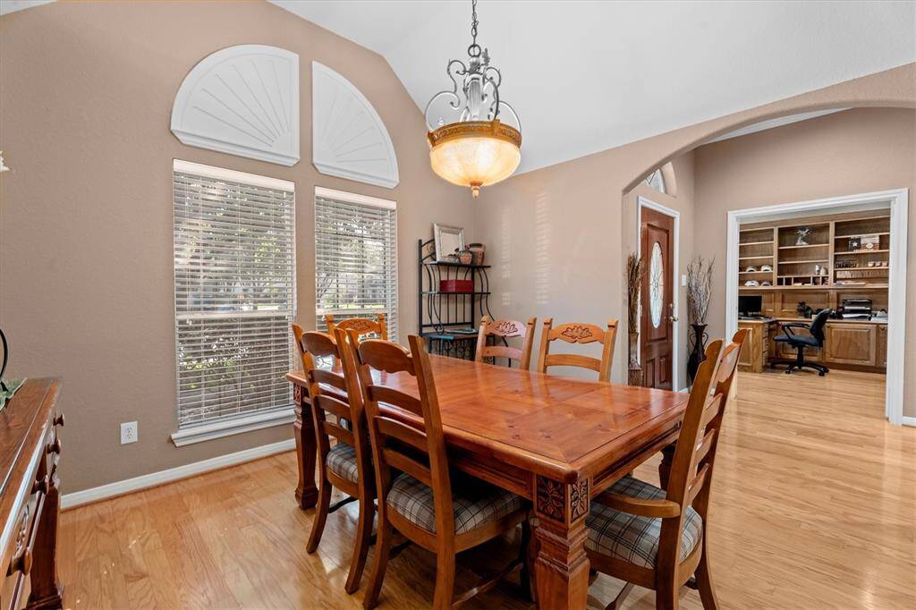 View from Dining Room to front door and office