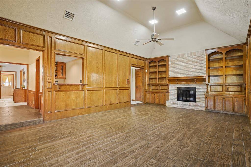 Huge family room with built-in's and walk in wet-bar.