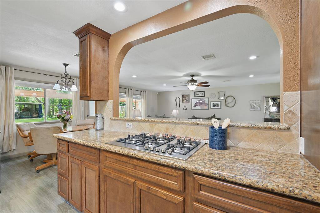 Kitchen is open to the family room.