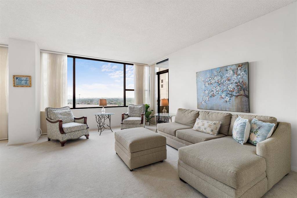 Living room with 14th floor views.