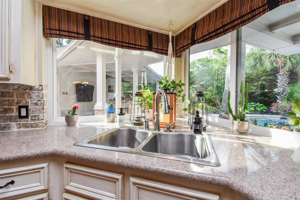 Pretty nice view of the incredible backyard while doing the dishes!