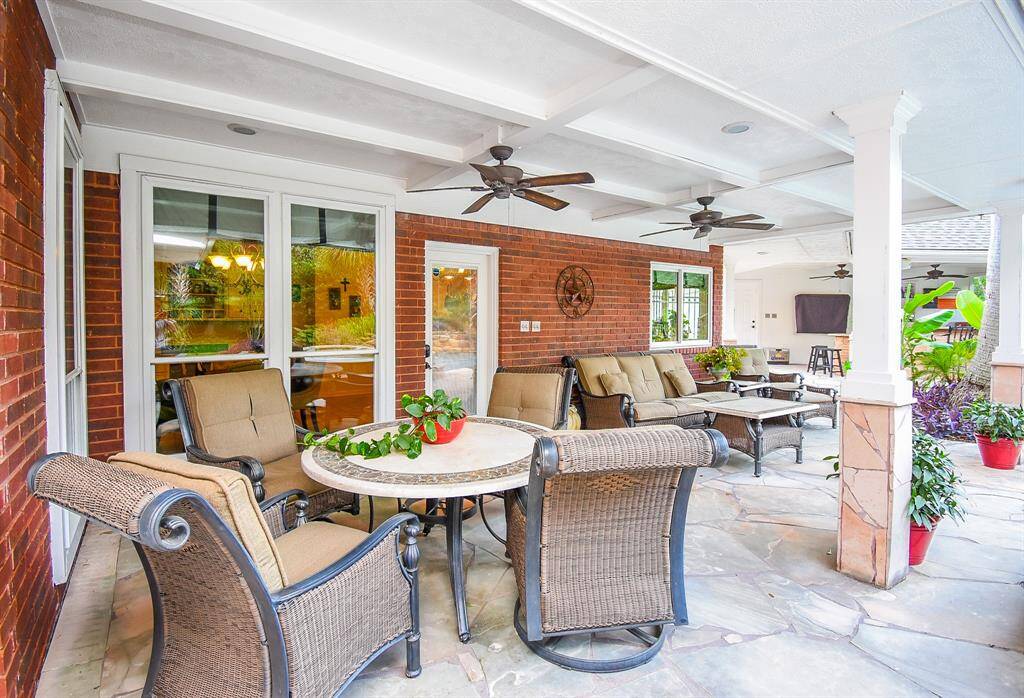 Outdoor dining area.