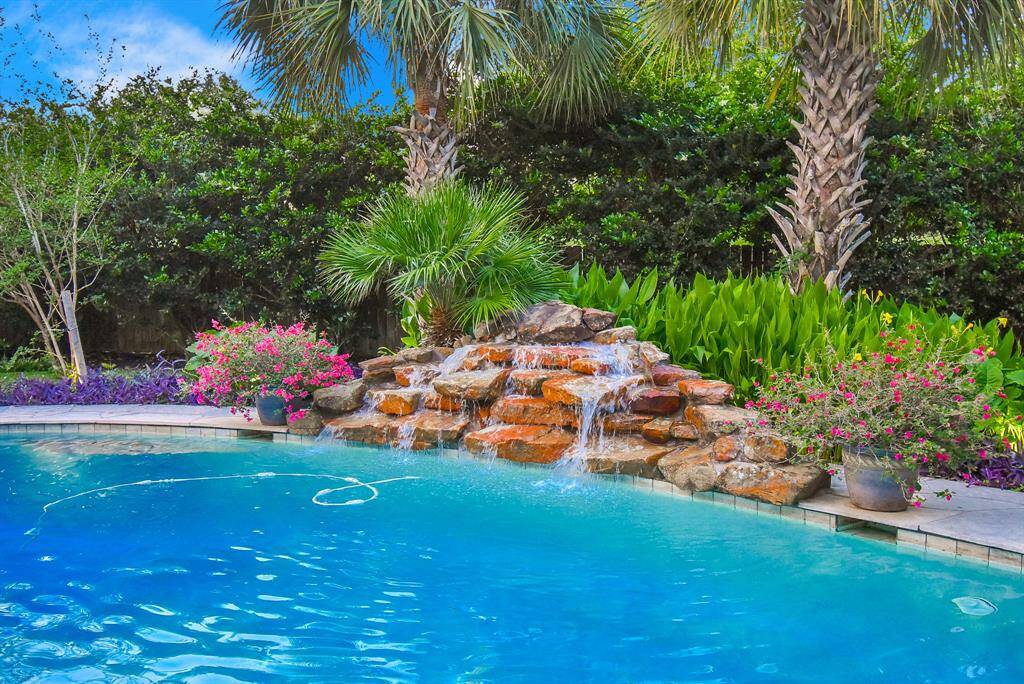 Rock waterfall into the amazing pool.