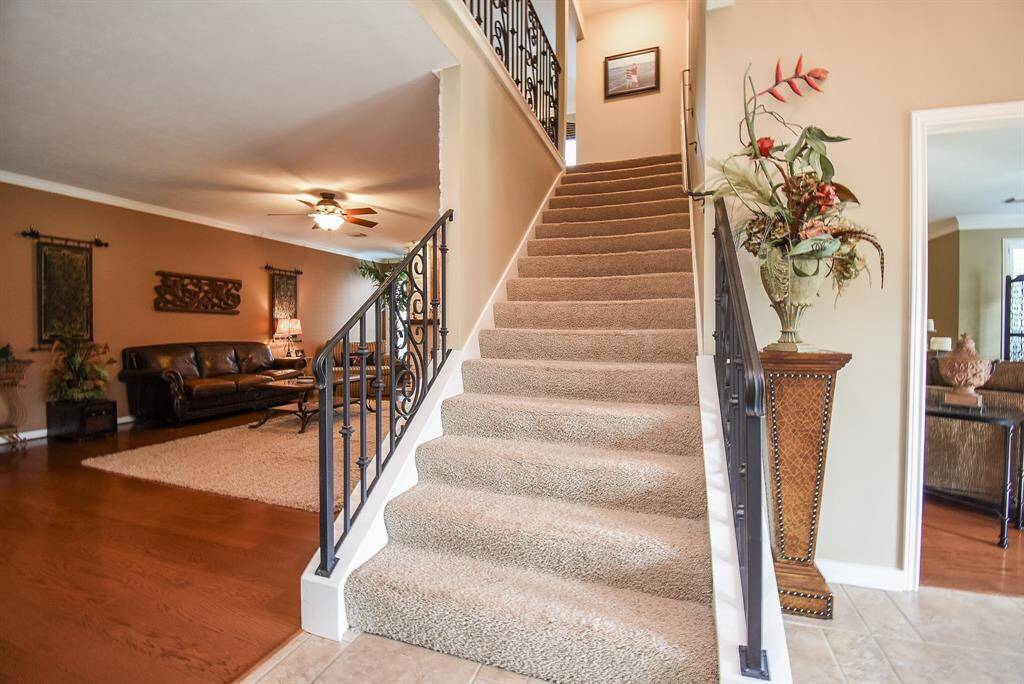 Home has two stairways. This is the main of the foyer