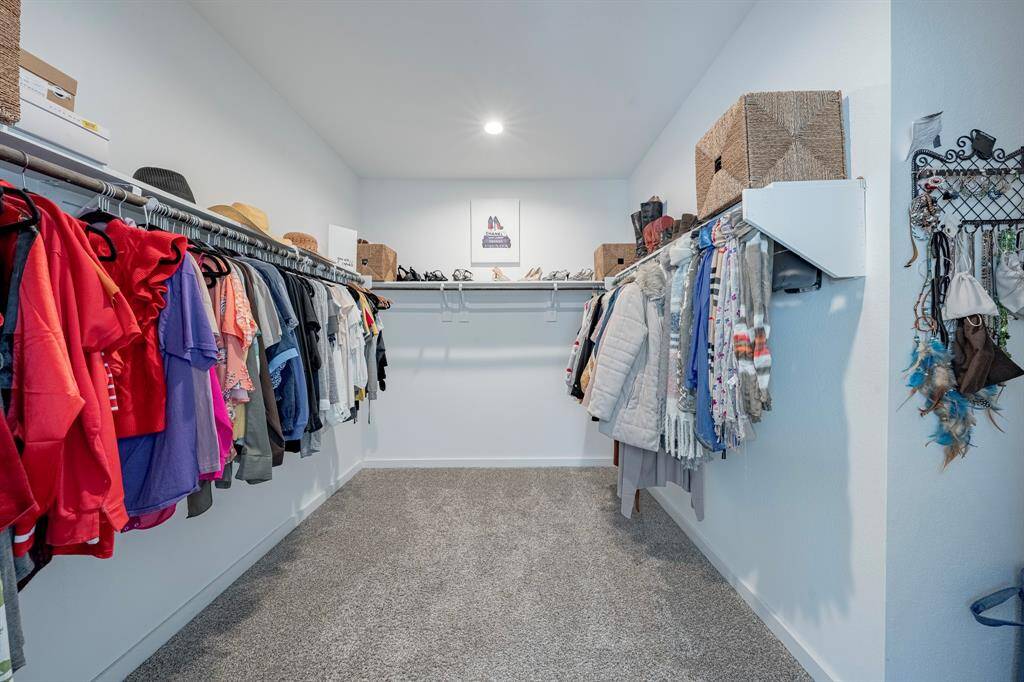 Spacious walk-in closet.