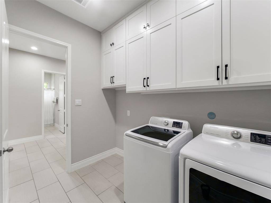 Laundry with Custom upper cabinets