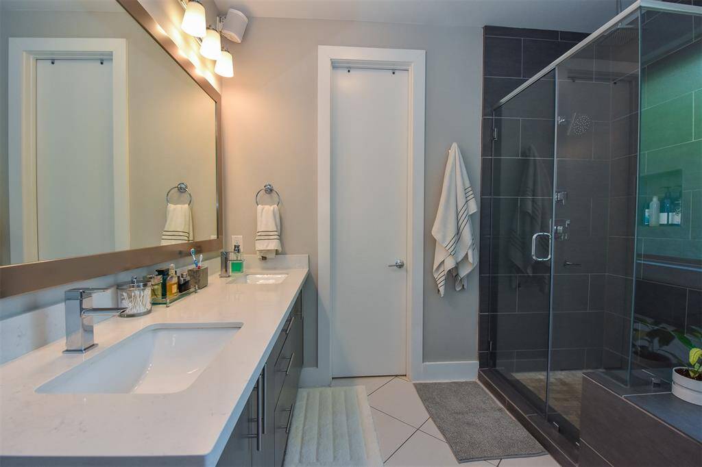 Master Bath has double sinks.