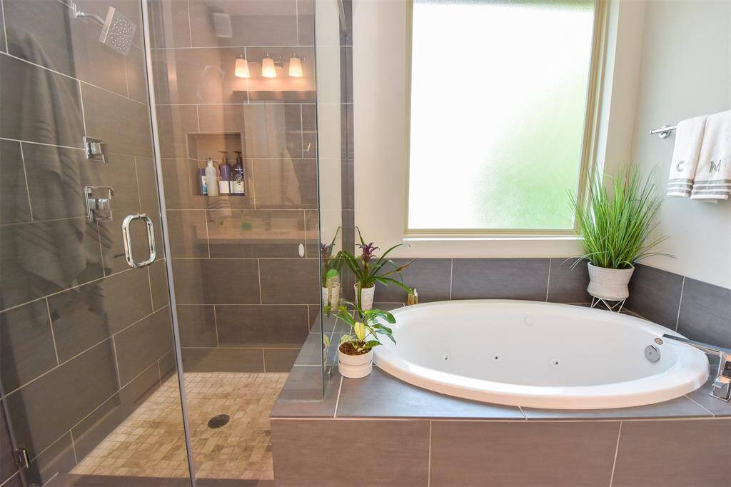 Separate shower and tub.