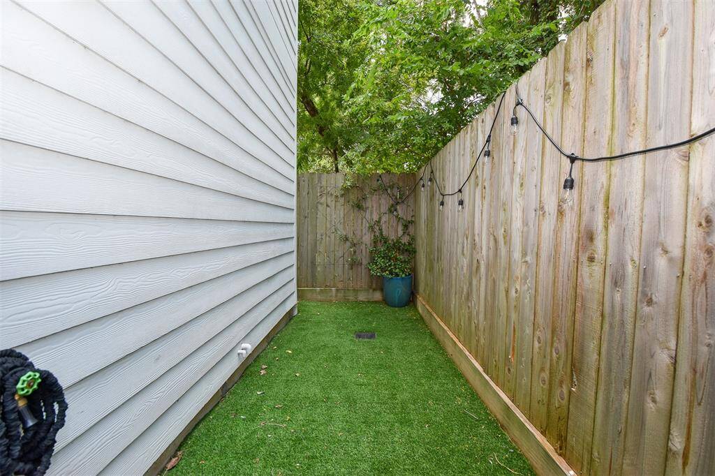 Owners added turf instead of real grass making maintenance easy.