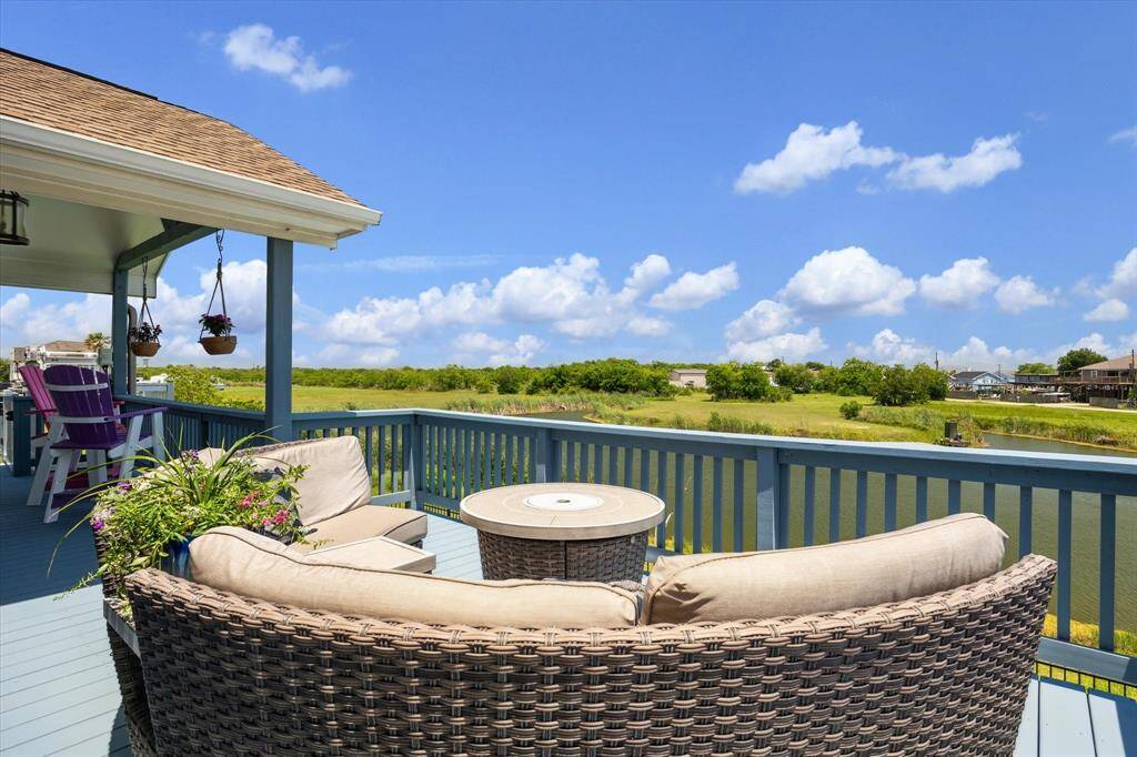 There's a covered patio upstairs and this open section so you can enjoy sitting in the sunshine.
