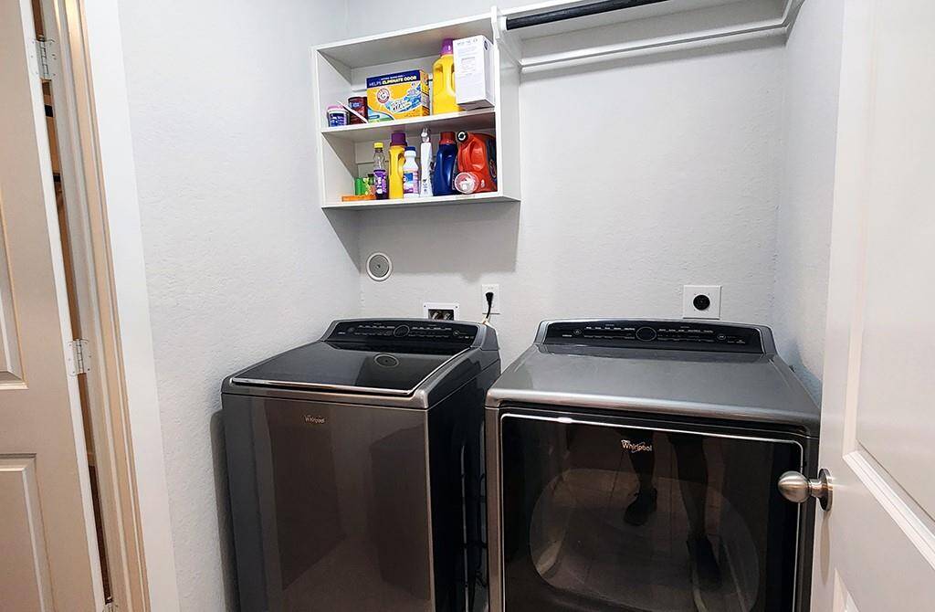 Washer & Dryer conveniently located