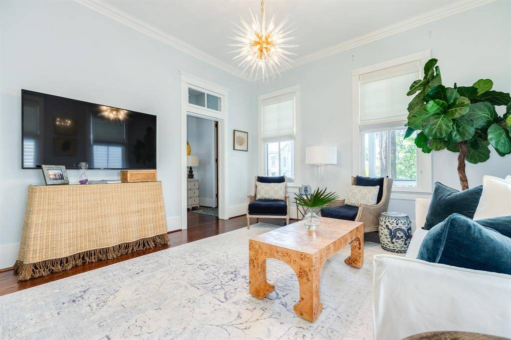 Living Room Open to the Dining are divided by Pocket doors