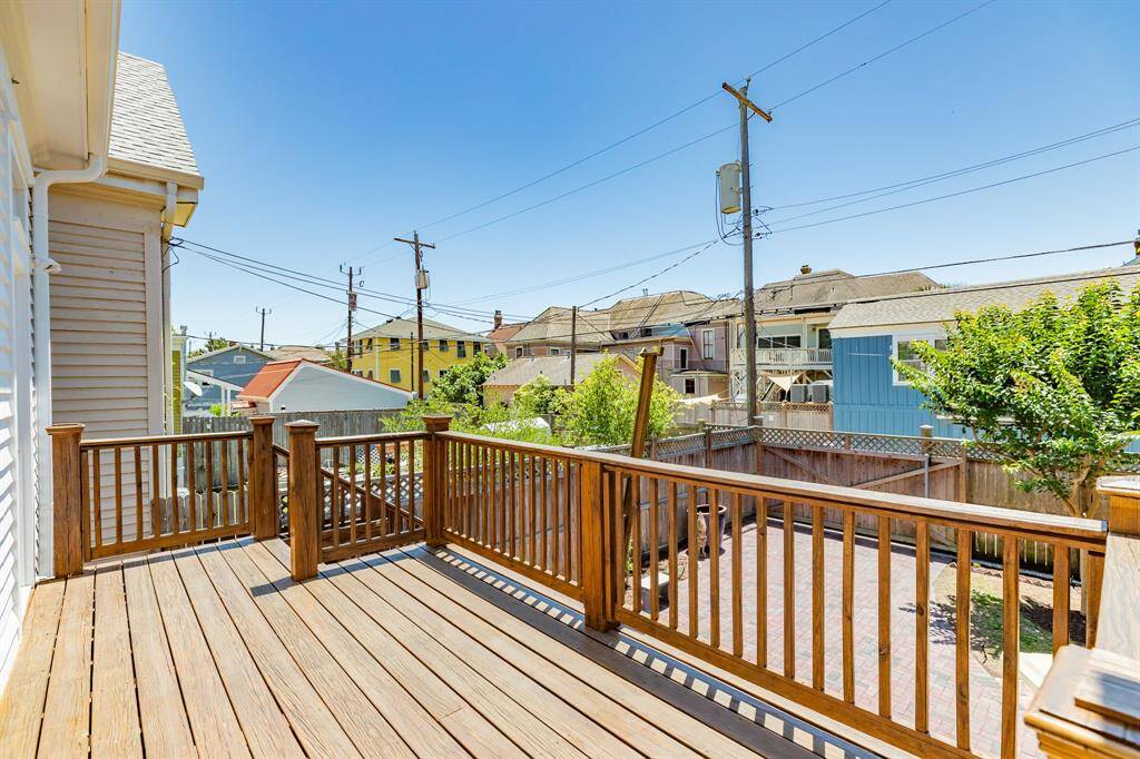 Freshly Stained Back Deck overlooking the Backyard