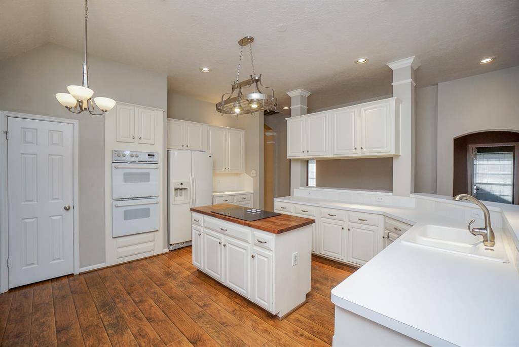 The kitchen area has a cozy atmosphere.