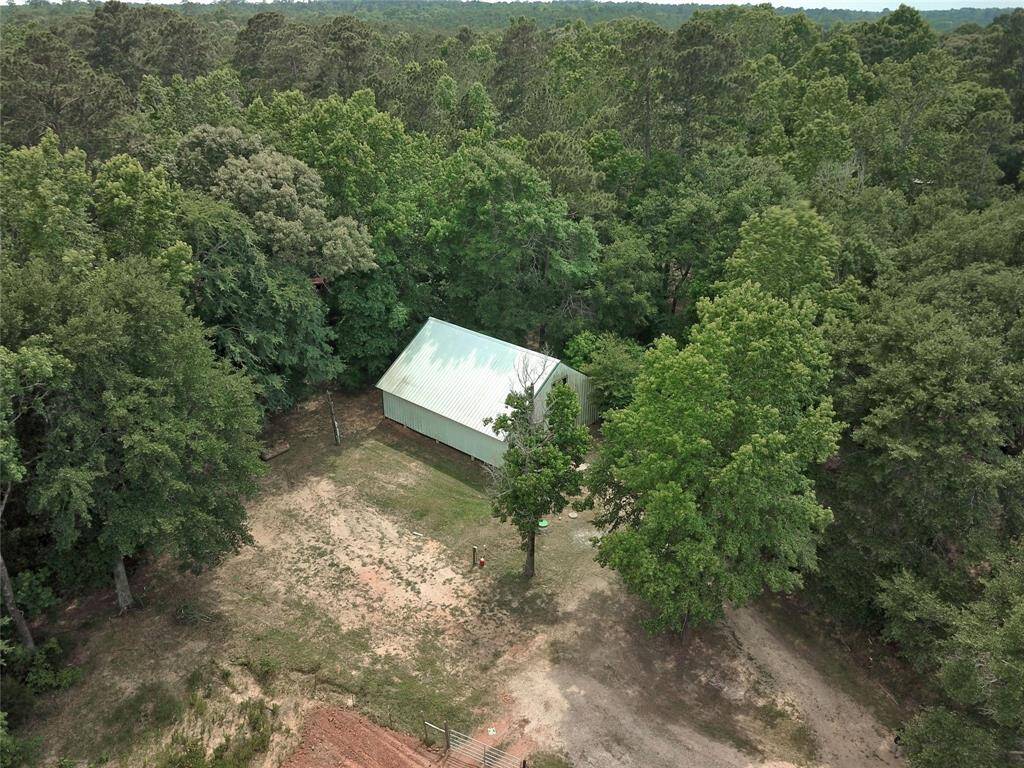 aerial view of property just over barn