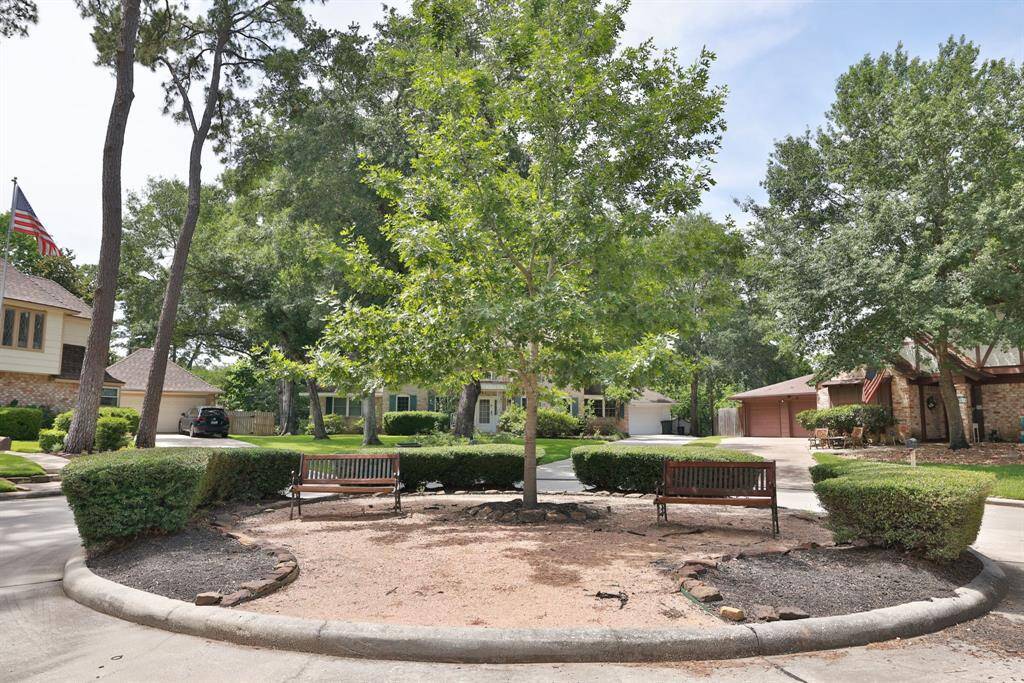 This well-manicured cul-de-sac is the view from the front yard.
