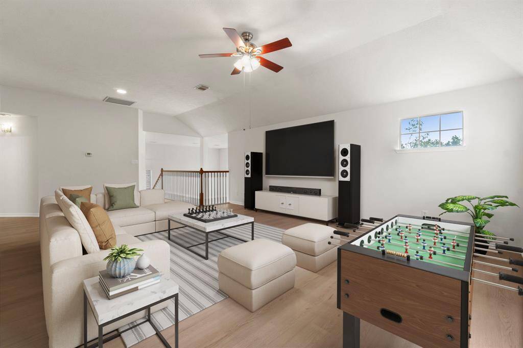 Game room with virtual staging