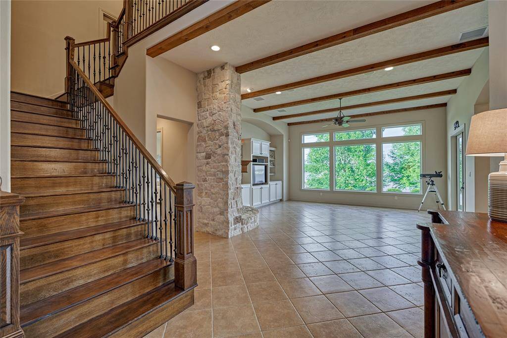 A glimpse of the family room from the foyer.