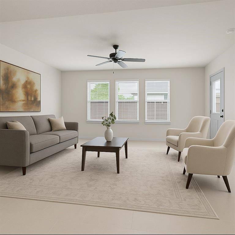 Virtually staged Living Room