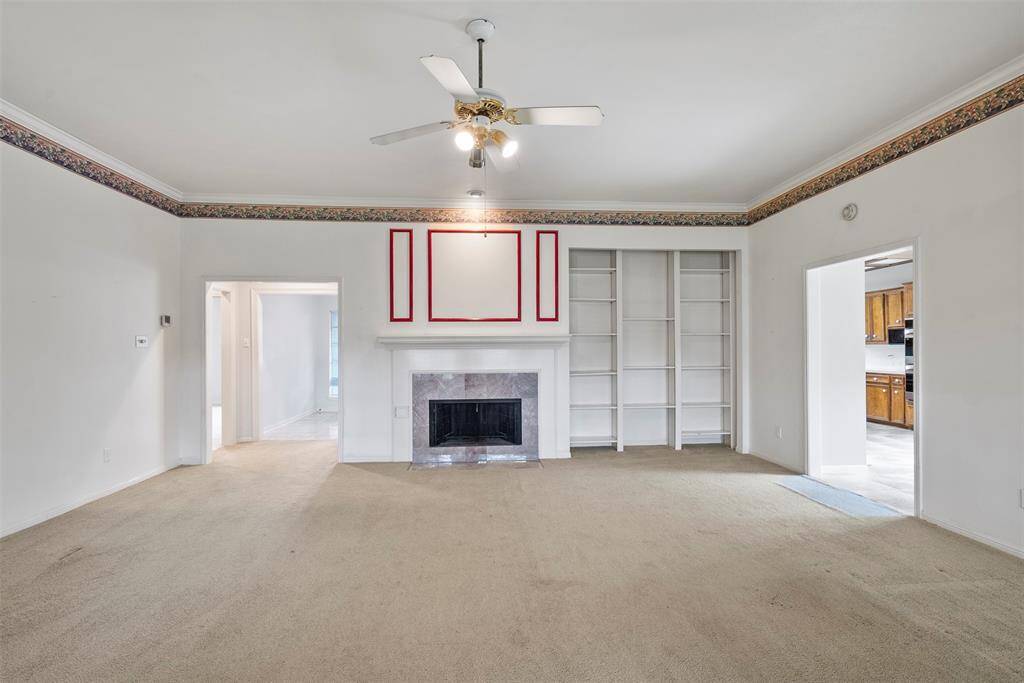 This gas fireplace is perfect for chilly Texas nights!