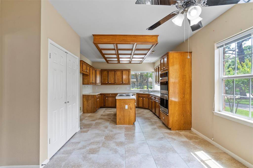 A large pantry allows space for food and kitchen gadgets.