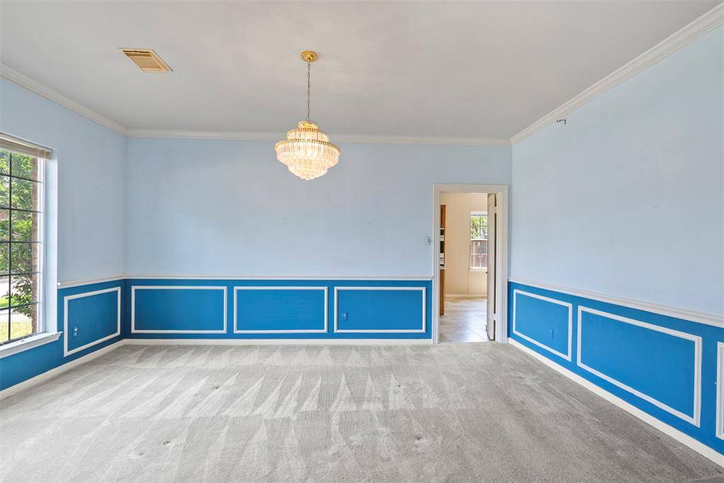 Huge dining room is great for holiday meals.