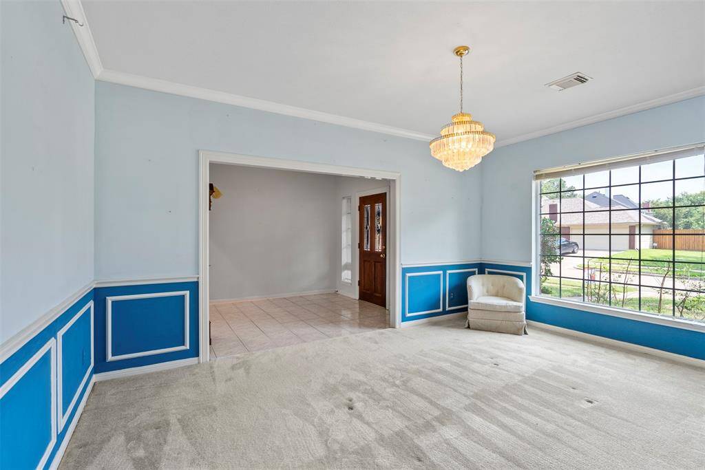 The large window lets in plenty of natural light.