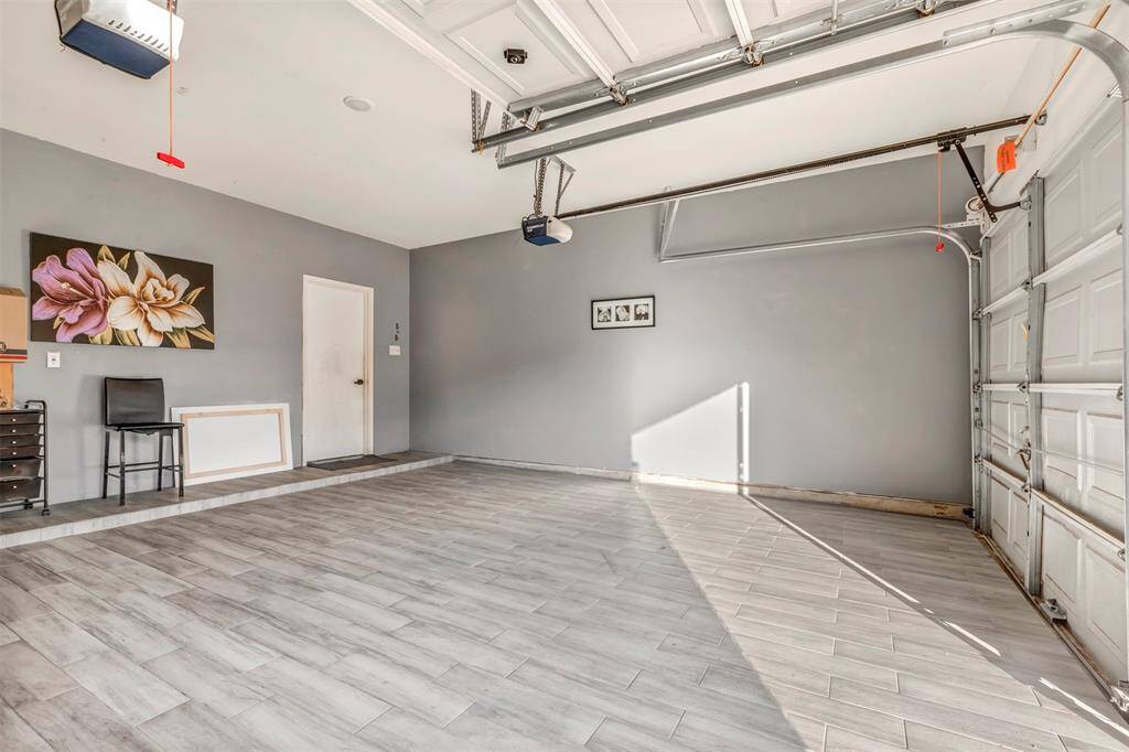 Garage with tile flooring