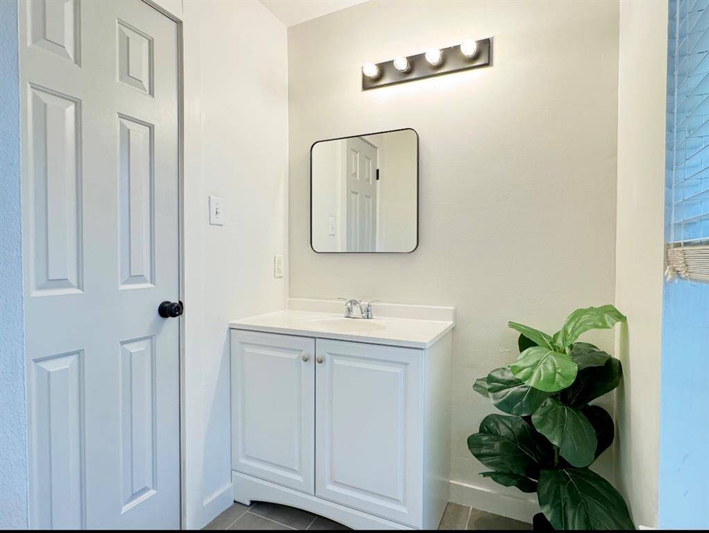 One of two vanities in the upstairs Jack and Jill bath.