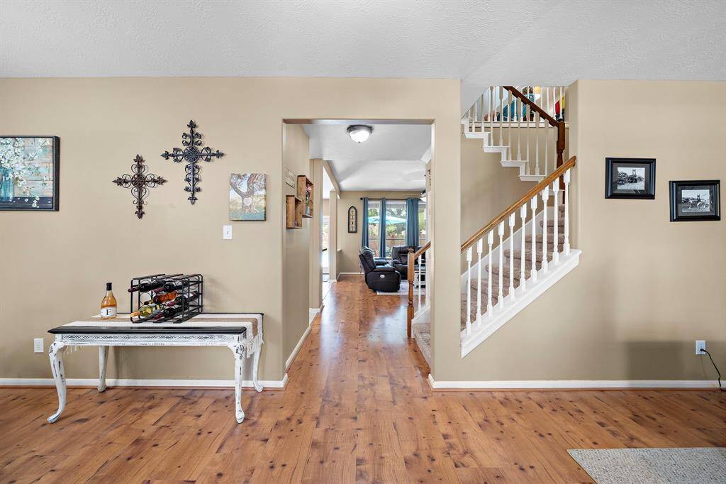 Your view as you walk into the Stunning Home, you can even see some of that Backyard Haven.