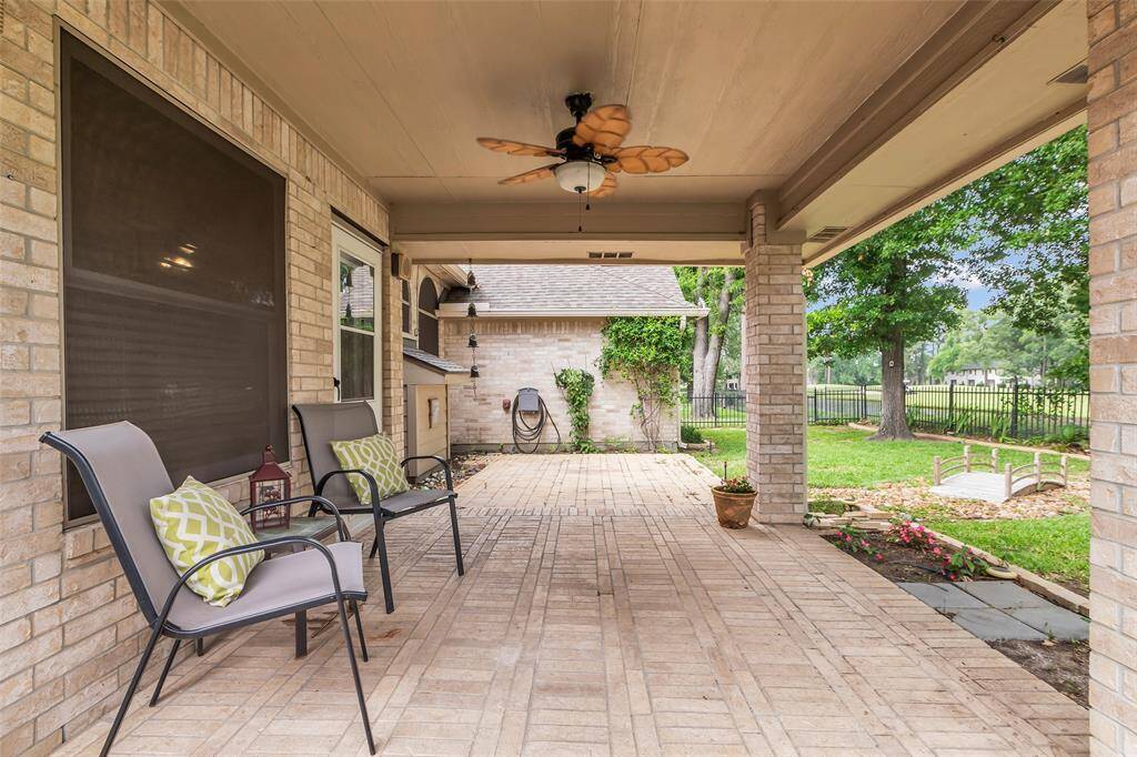 Large covered patio with great views.