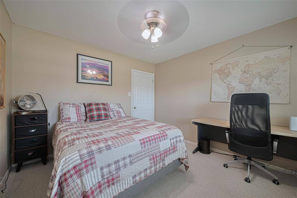 Fourth bedroom is a good size with ceiling fan and double closet