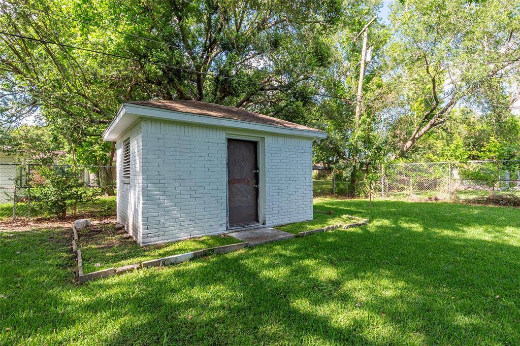Brick sided storage building