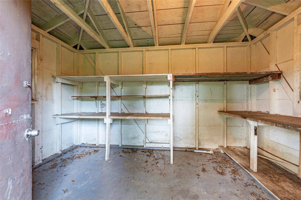 Interior of the storage building