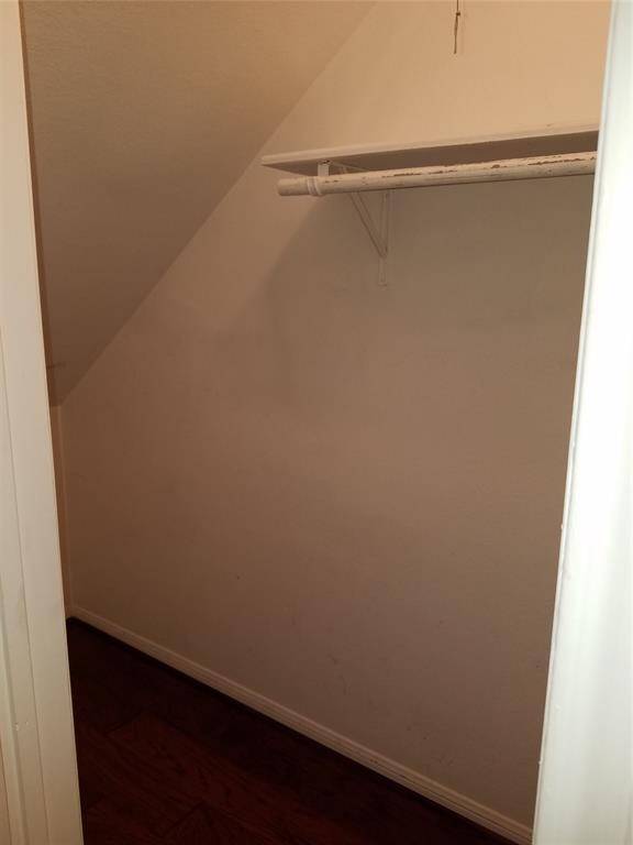 Very large, walk in storage closet that is downstairs and under the staircase.