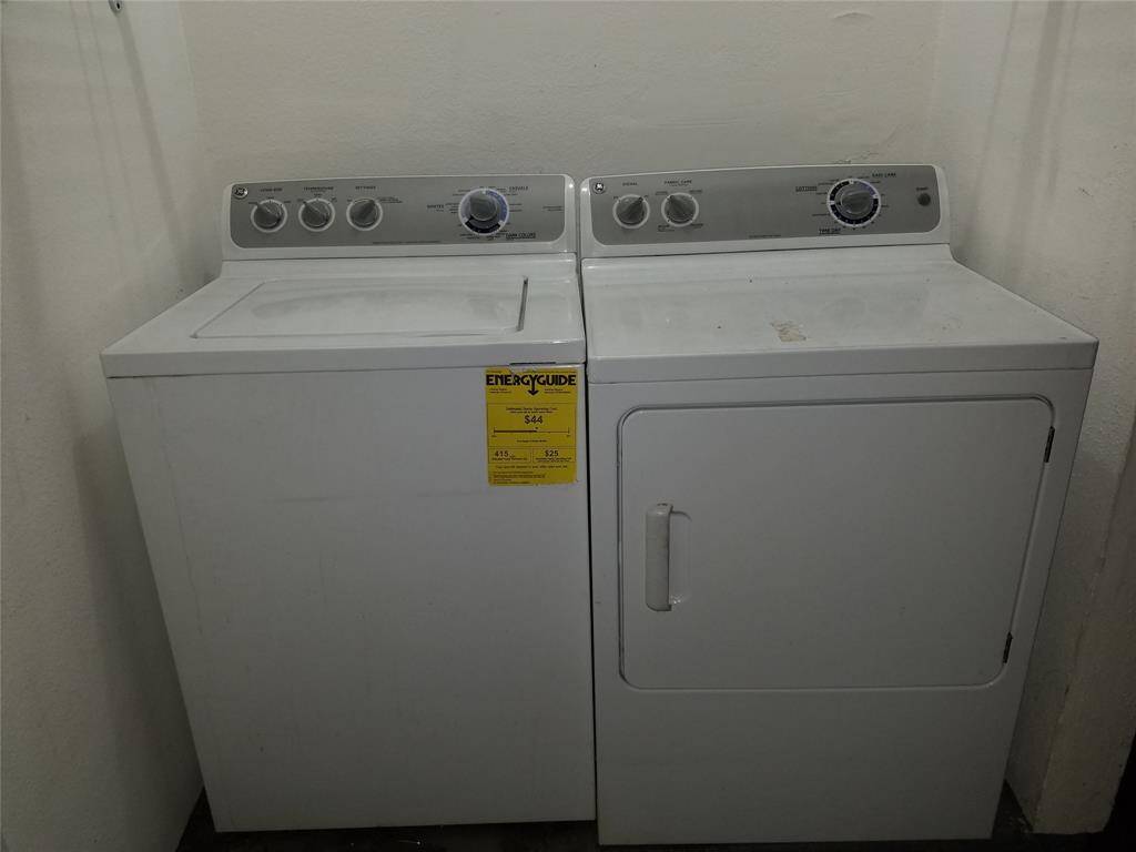 Washer and dryer are included.