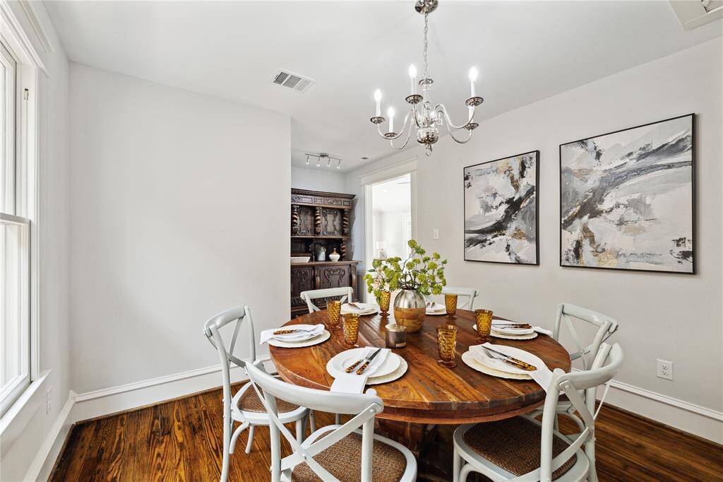 The formal dining room is adjacent to the kitchen for special occasions but is out of the way for every-day living.  There is also room for a living/dining combo is that is preferred, and this room could be an office or 4th bedroom.