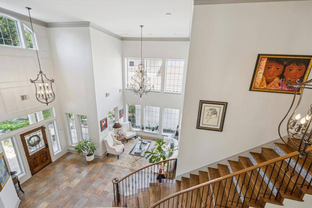 Birds Eye view of the entry and formal living room