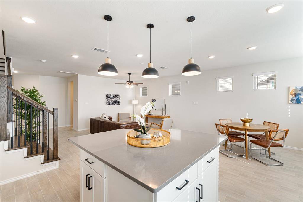 A view from the chef's kitchen. This fresh and stylish home is built for entertaining!