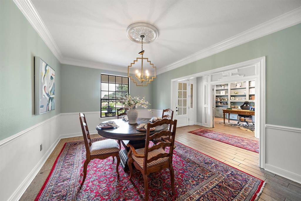 The formal dining room provides an elegant space for entertaining.