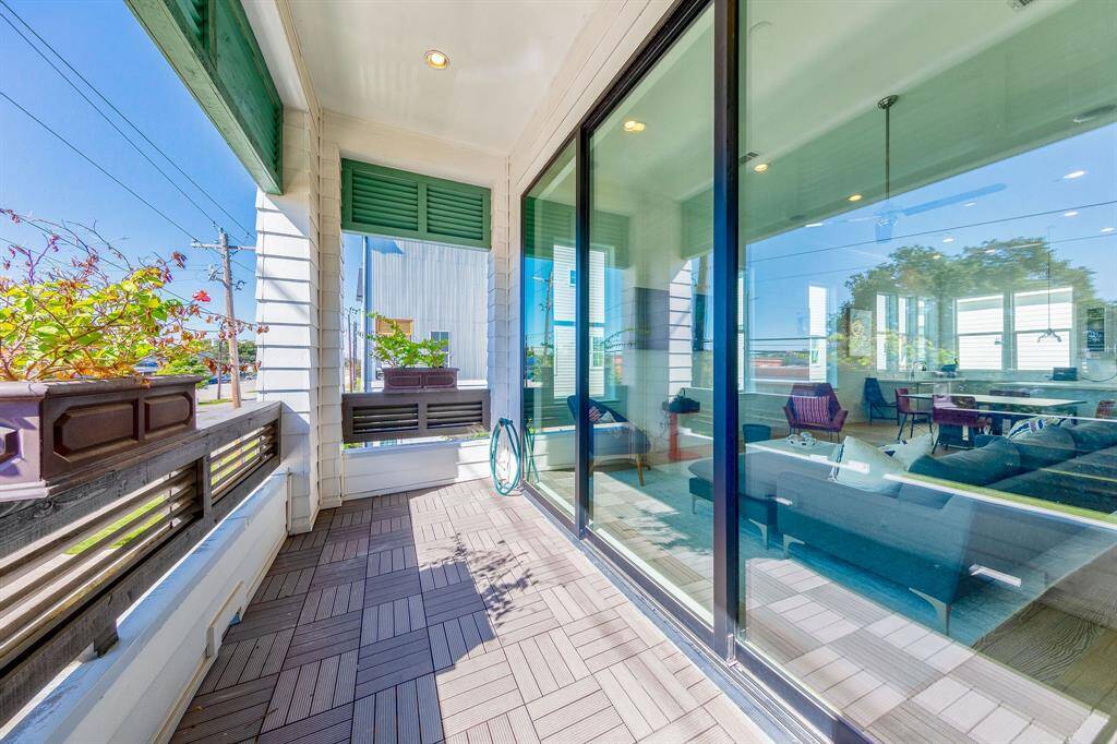 oversized balcony off living area with epic 12ft trifold doors and gas/water line