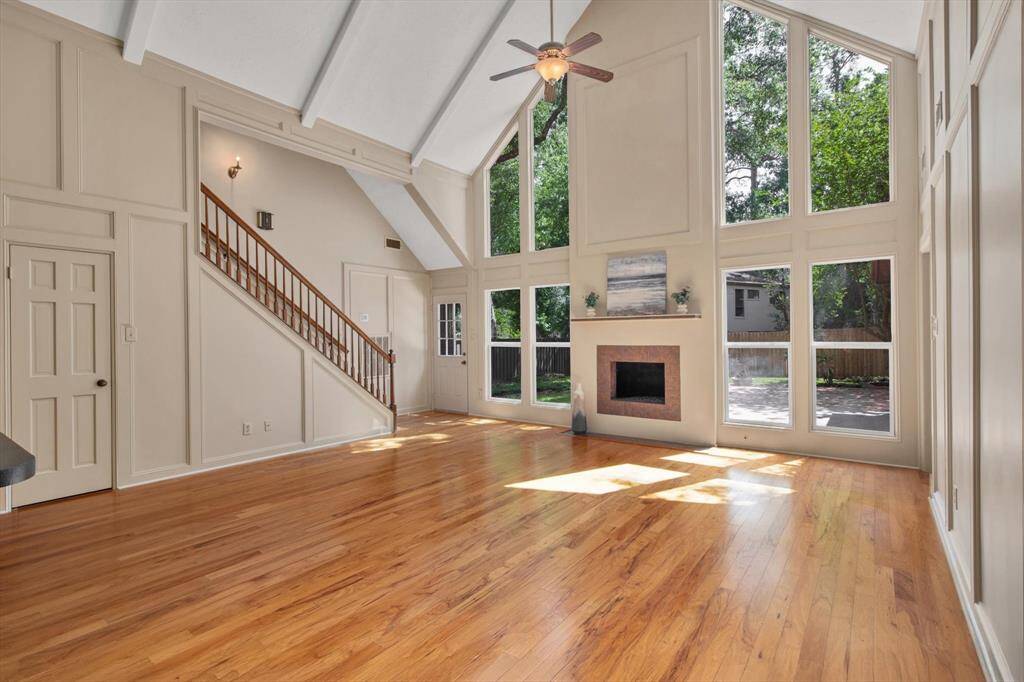 Home offers versatility with 2 living areas down (den and formal living), formal dining,  plus a gameroom up - which can also be used as a 5th bedroom/ office/ flex space depending on your needs or choice.  Master suite is downstairs with windows facing the front