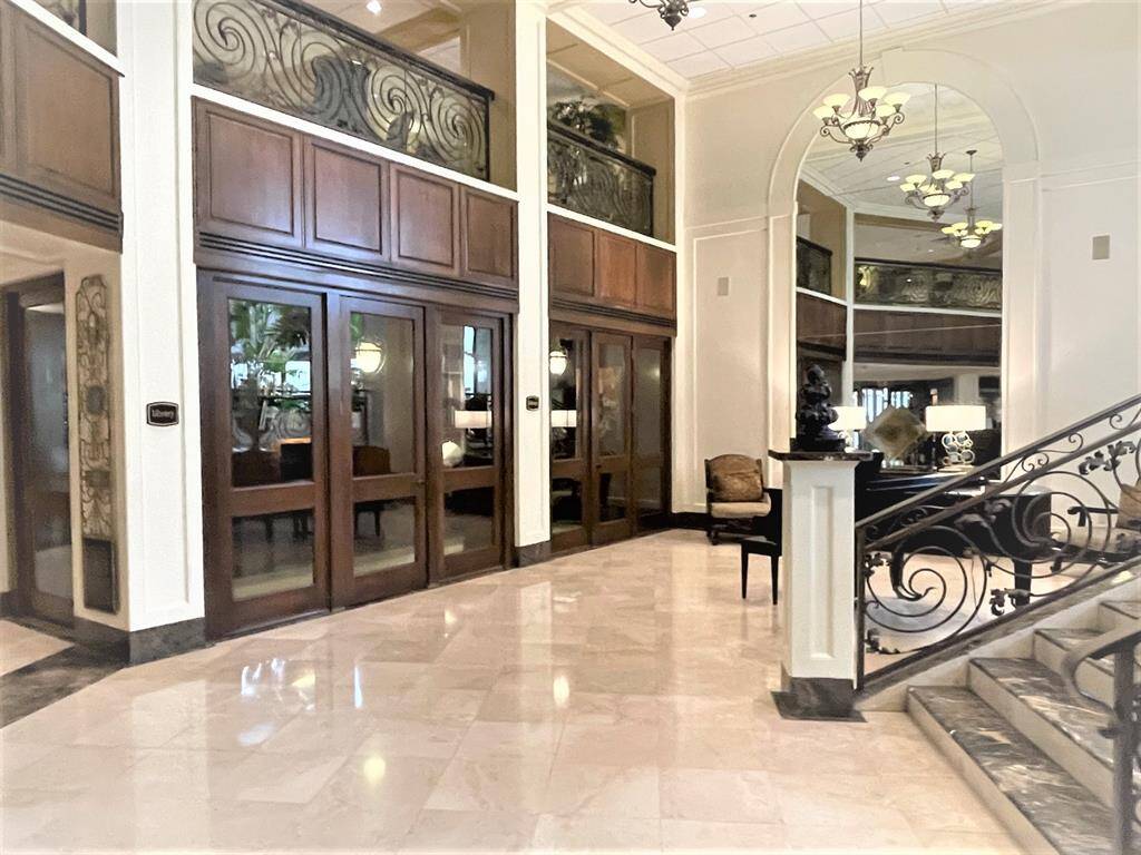 Business center in and grand piano in the main lobby