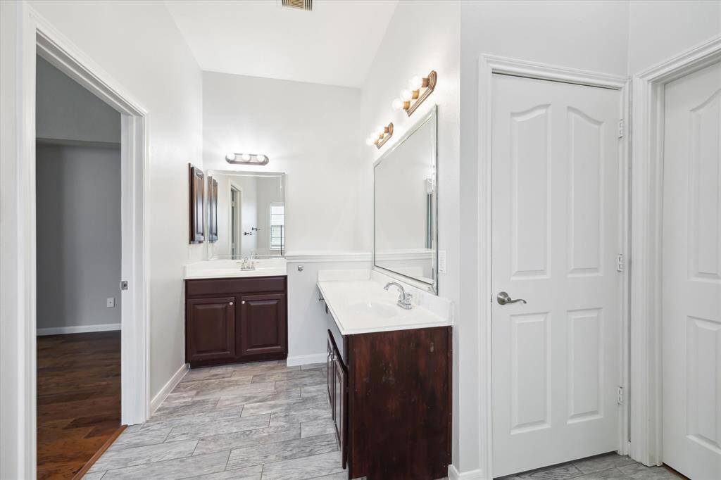 Primary bathroom with double sinks